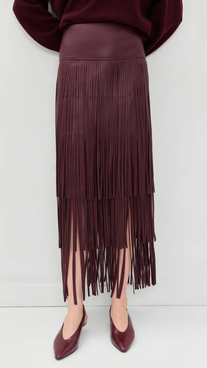L'Agence Karoline Maxi Fringe Skirt | Thumbnail 2