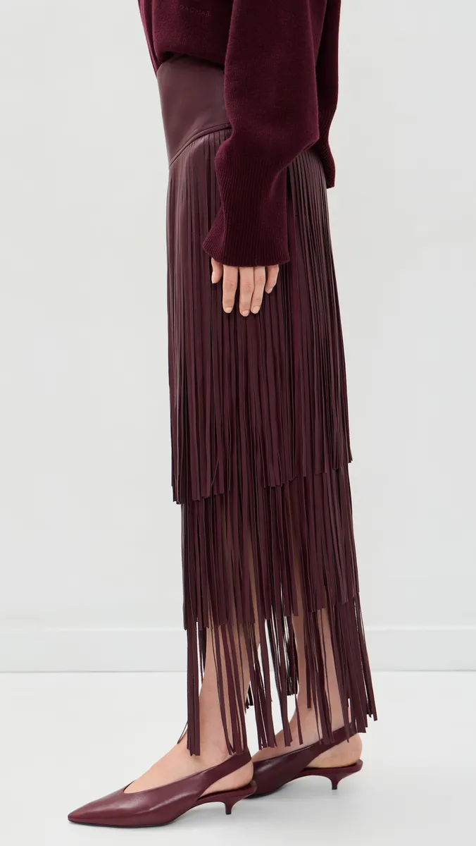 L'Agence Karoline Maxi Fringe Skirt | Thumbnail 4