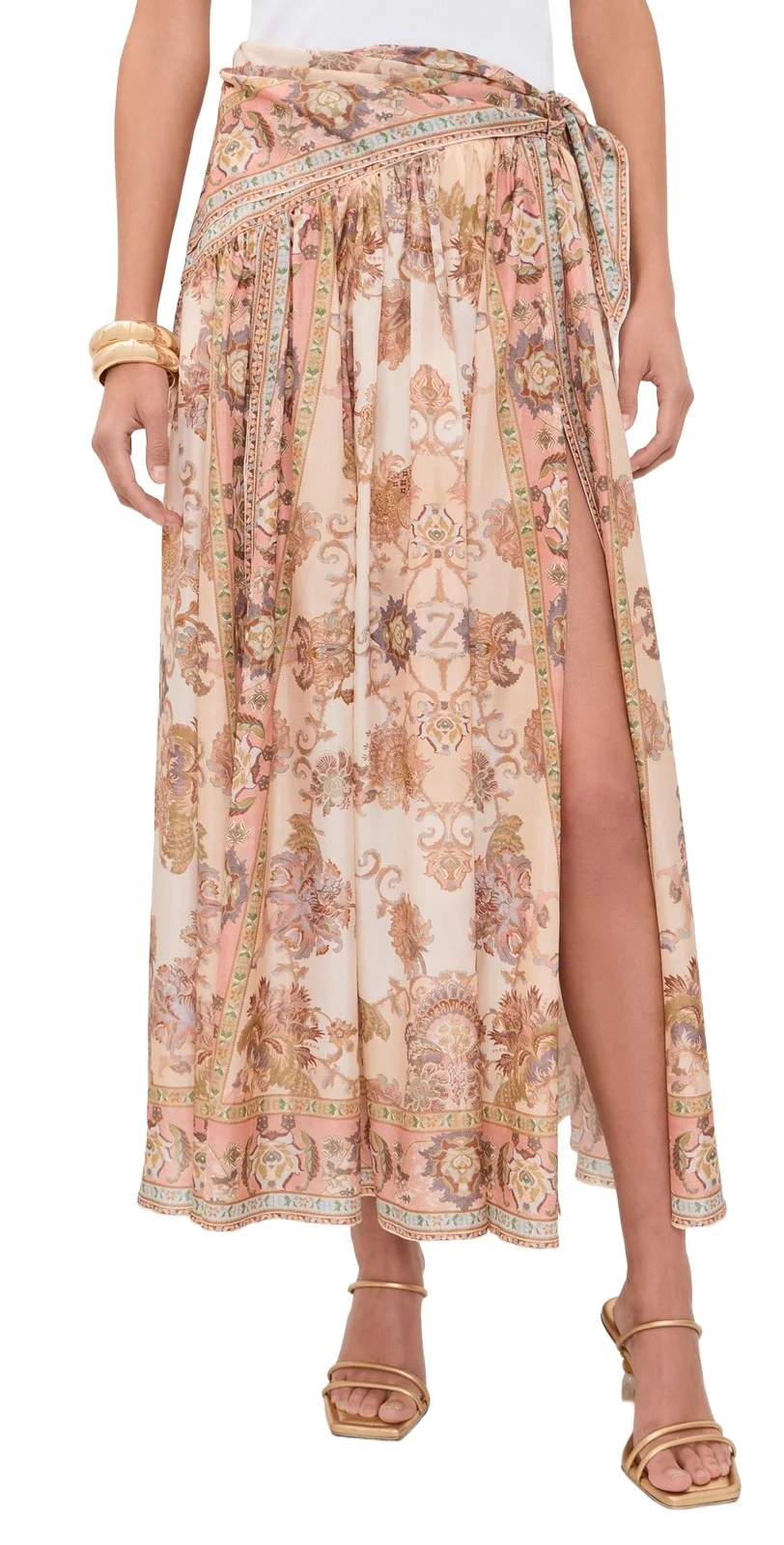 Echo Scarf Midi Silk Skirt