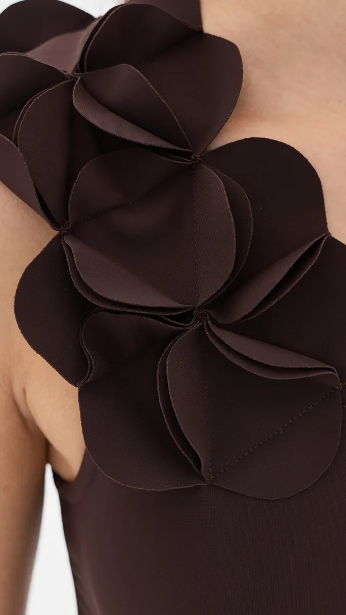 Karla Colletto Tess One Shoulder with Shelf Bra Chocolate | Thumbnail 6 Karla Colletto Tess One Shoulder with Shelf Bra Chocolate | Thumbnail 6