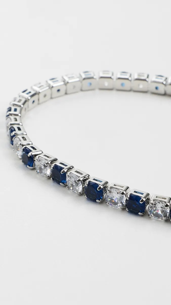 By Adina Eden Silver Blue & Clear CZ Tennis Bracelet | Thumbnail 4 By Adina Eden Silver Blue & Clear CZ Tennis Bracelet | Thumbnail 4