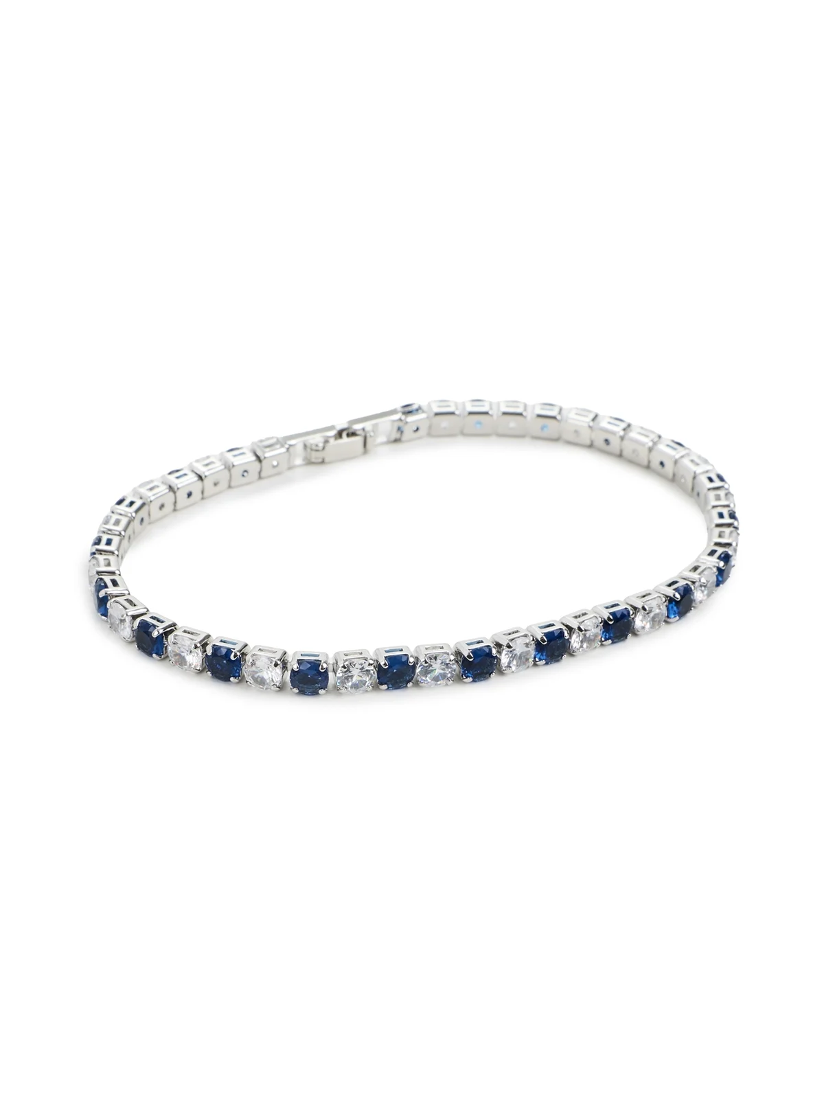 Silver Blue & Clear CZ Tennis Bracelet Silver Blue & Clear CZ Tennis Bracelet