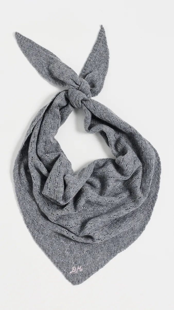 Damson Madder Large Pointelle Triangle Scarf | Thumbnail 5 Damson Madder Large Pointelle Triangle Scarf | Thumbnail 5