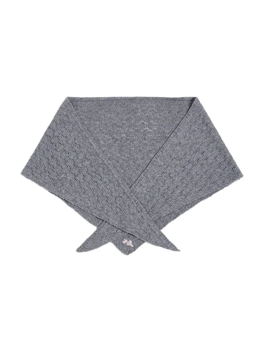 Damson Madder Large Pointelle Triangle Scarf