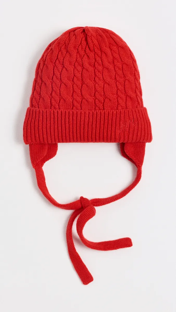 Damson Madder Turn Up Tie Cashmere Mix Beanie | Thumbnail 2 Damson Madder Turn Up Tie Cashmere Mix Beanie | Thumbnail 2
