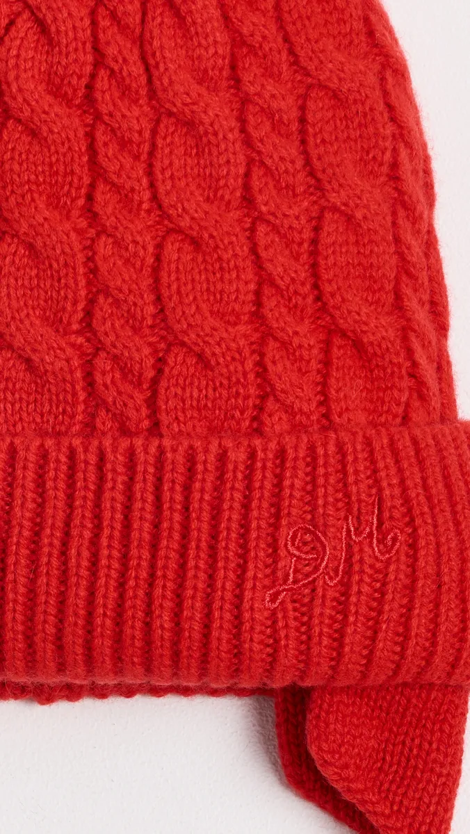 Damson Madder Turn Up Tie Cashmere Mix Beanie | Thumbnail 4 Damson Madder Turn Up Tie Cashmere Mix Beanie | Thumbnail 4
