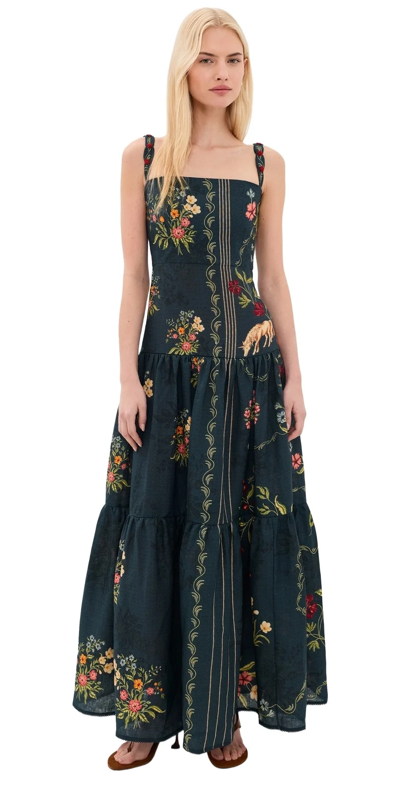 Agua by Agua Bendita Lima Isolda Linen Maxi Dress