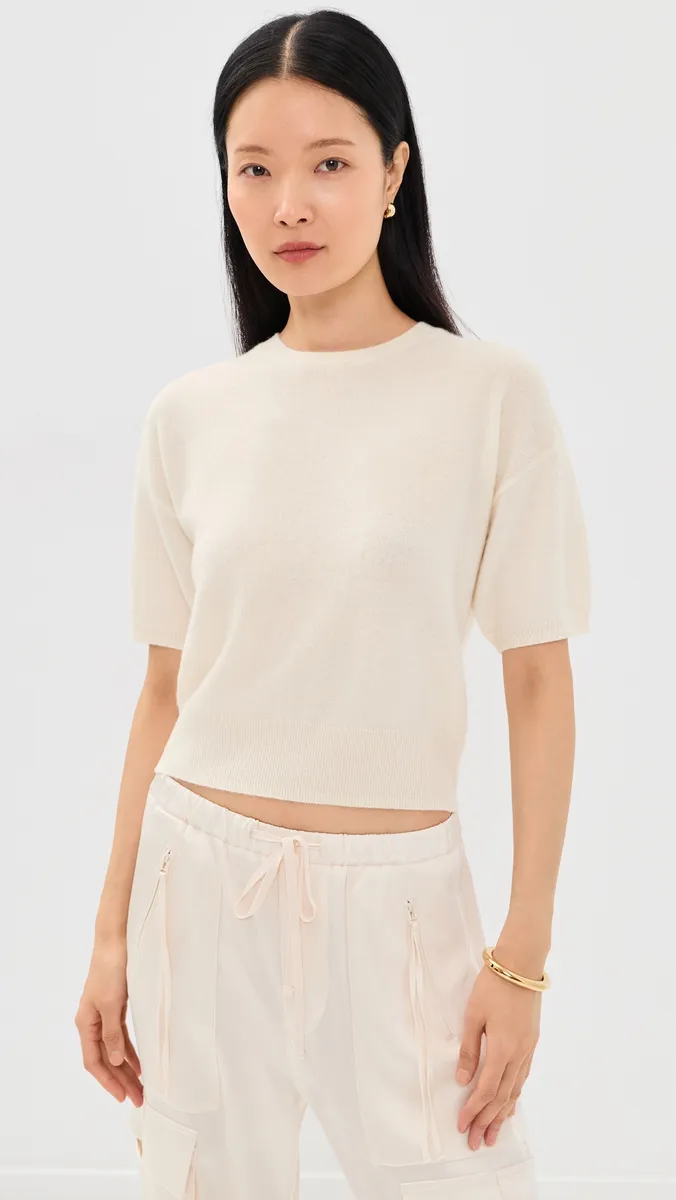 Sablyn Evie Relaxed Short Sleeve Cashmere Tee | Thumbnail 3 Sablyn Evie Relaxed Short Sleeve Cashmere Tee | Thumbnail 3