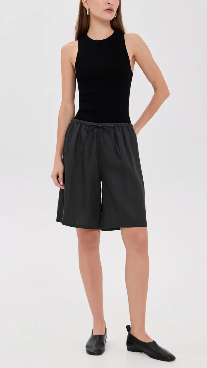 Comme Si Drawstring Bermuda Linen Shorts | Thumbnail 5 Comme Si Drawstring Bermuda Linen Shorts | Thumbnail 5