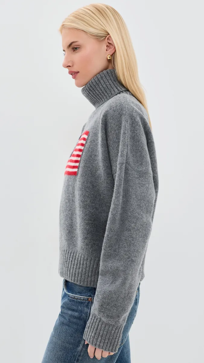 Sporty & Rich SR Flag Wool Turtleneck Pullover | Thumbnail 4 Sporty & Rich SR Flag Wool Turtleneck Pullover | Thumbnail 4