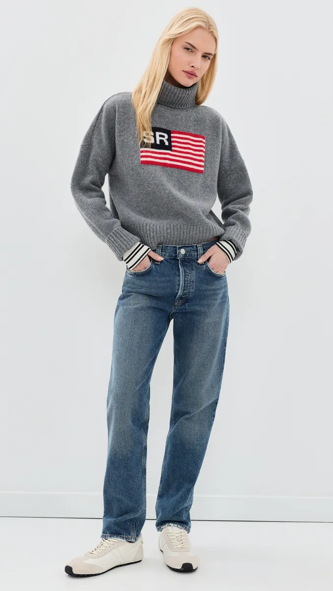 Sporty & Rich SR Flag Wool Turtleneck Pullover | Thumbnail 5 Sporty & Rich SR Flag Wool Turtleneck Pullover | Thumbnail 5