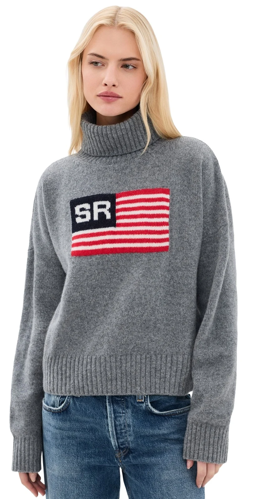 Sporty & Rich SR Flag Wool Turtleneck Pullover