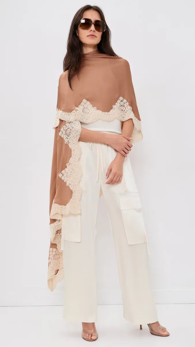 Zimmermann Lace Silk Stole Shawl | Thumbnail 2 Zimmermann Lace Silk Stole Shawl | Thumbnail 2