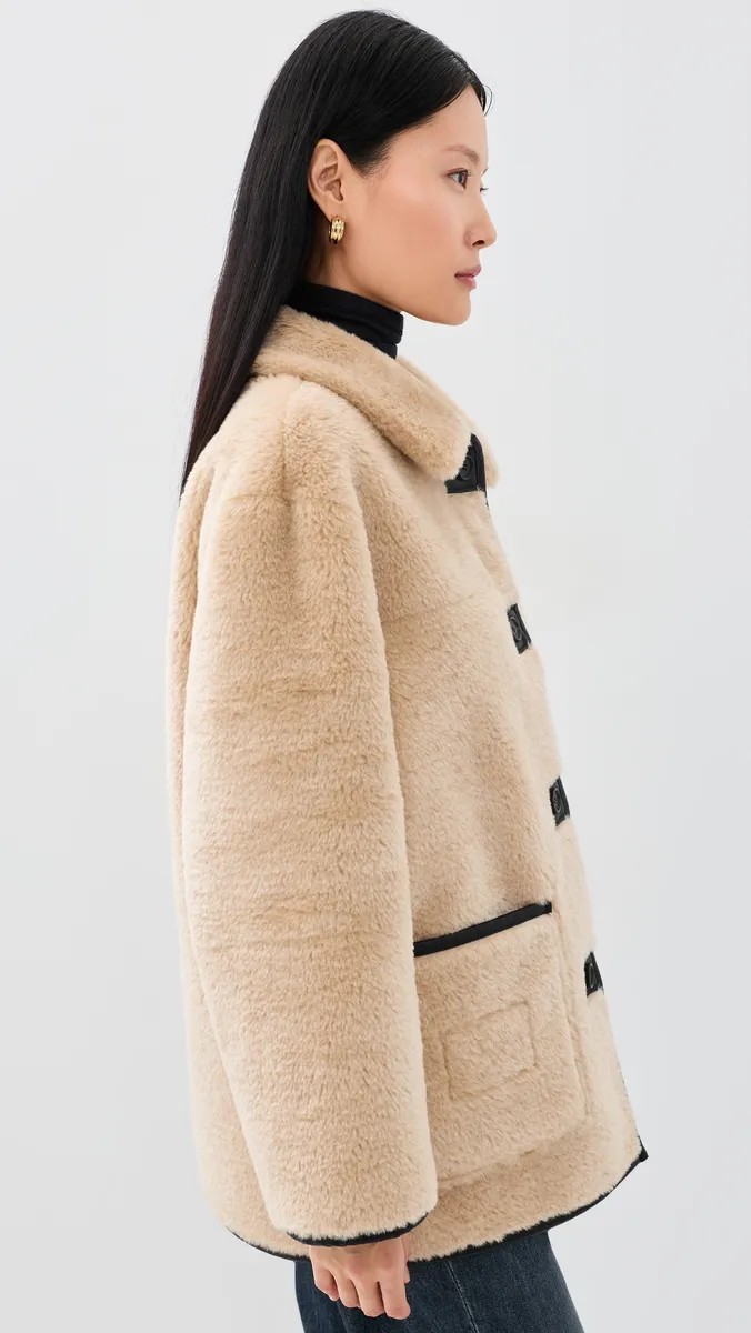 Dunst Reversible Faux Fur & Leather Jacket Black | Thumbnail 4