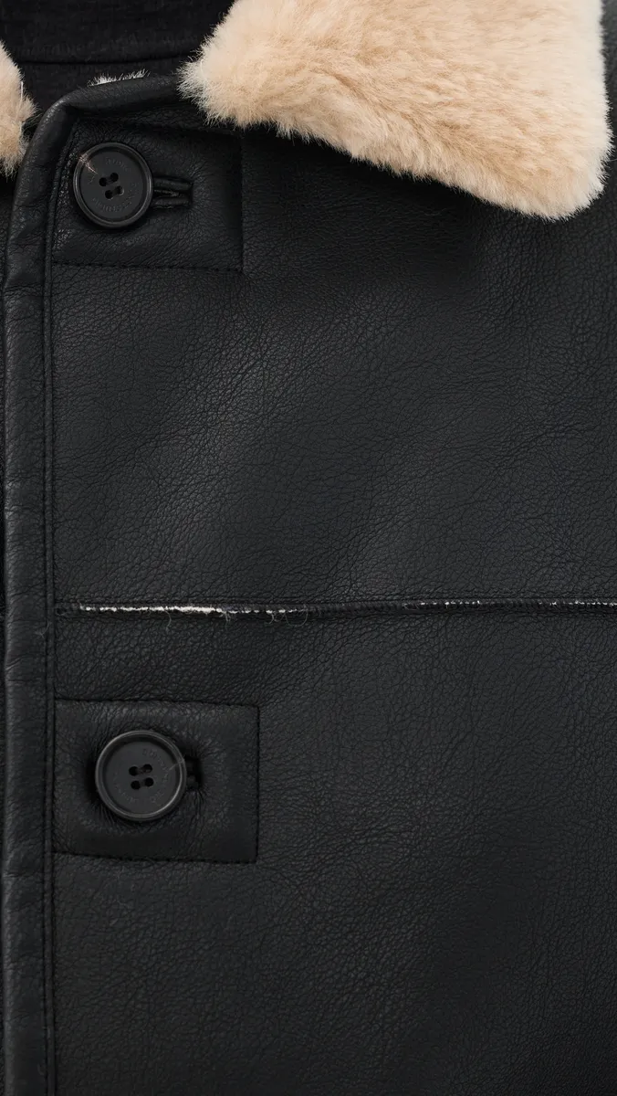 Dunst Reversible Faux Fur & Leather Jacket Black | Thumbnail 6