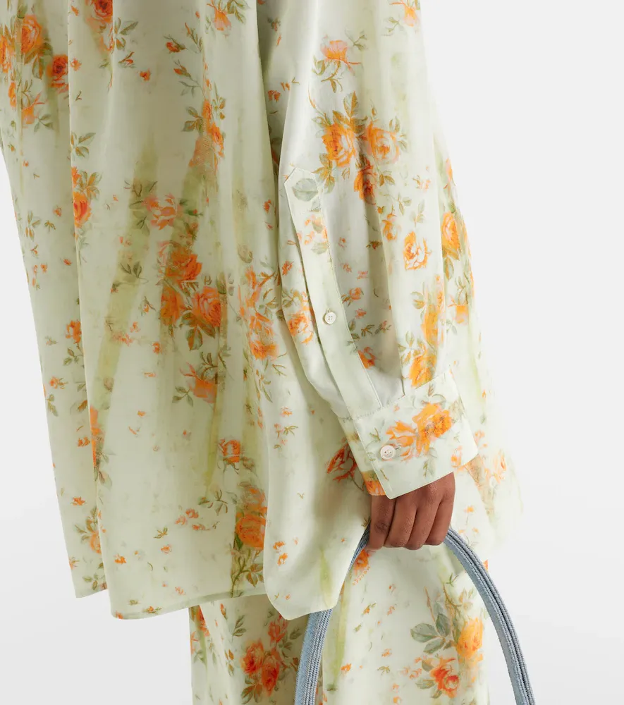 Alexander McQueen Floral silk crêpe de chine pajama shirt | Thumbnail 3 Alexander McQueen Floral silk crêpe de chine pajama shirt | Thumbnail 3