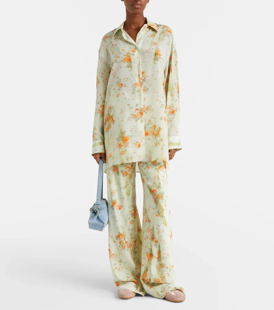 Alexander McQueen Floral silk crêpe de chine pajama shirt | Thumbnail 4 Alexander McQueen Floral silk crêpe de chine pajama shirt | Thumbnail 4