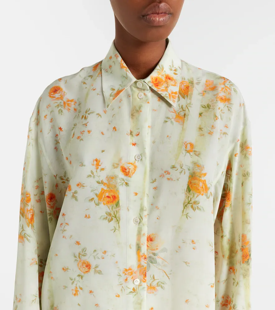 Alexander McQueen Floral silk crêpe de chine pajama shirt | Thumbnail 5 Alexander McQueen Floral silk crêpe de chine pajama shirt | Thumbnail 5
