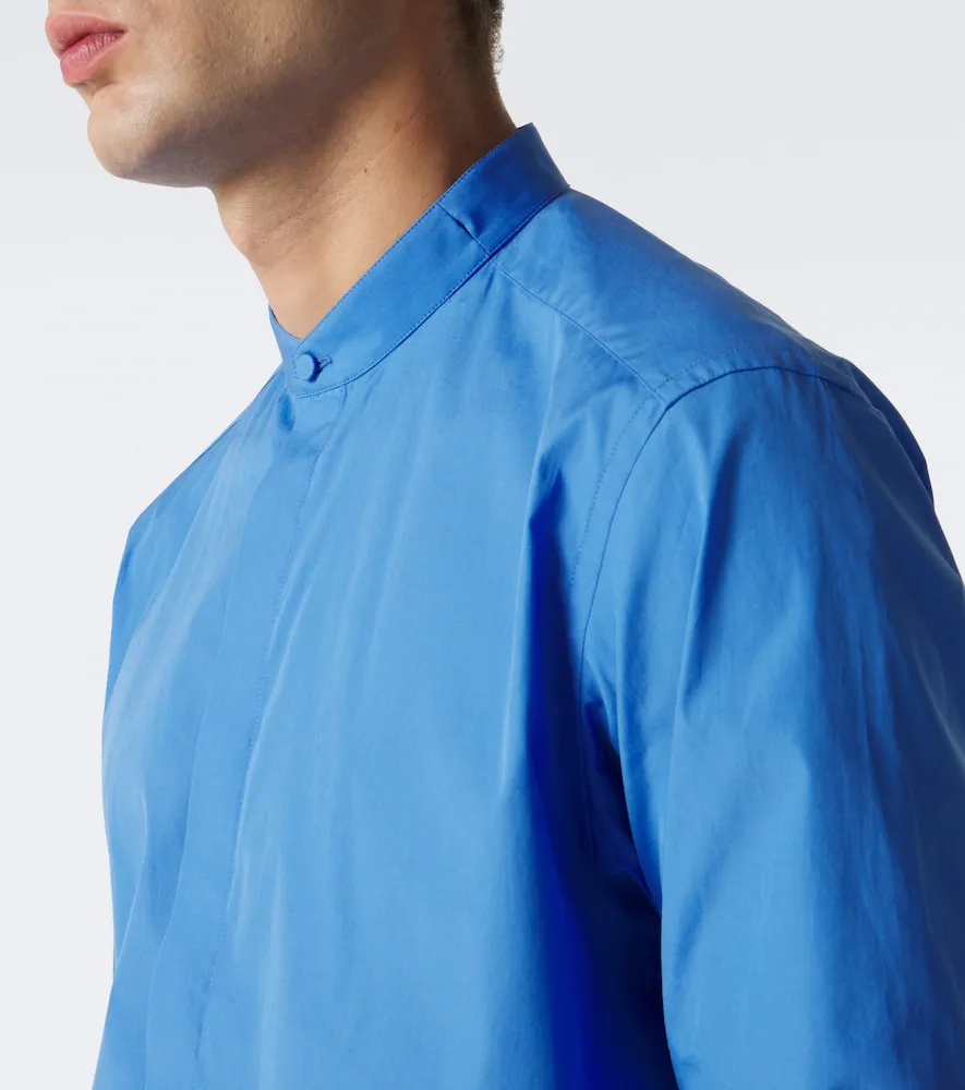 Tom Ford Leather-trimmed studded cotton poplin shirt | Thumbnail 7