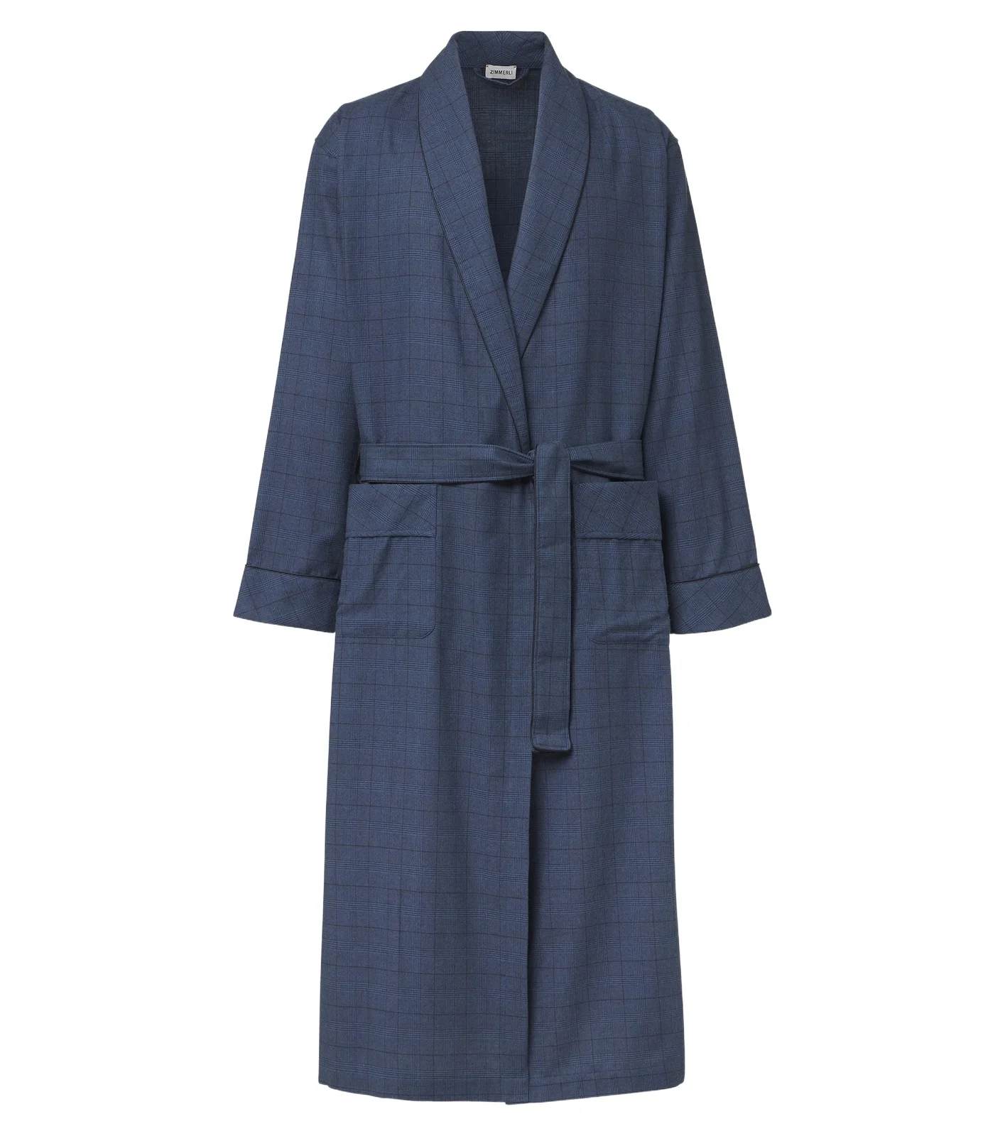 Zimmerli Checked cotton and wool flannel robe