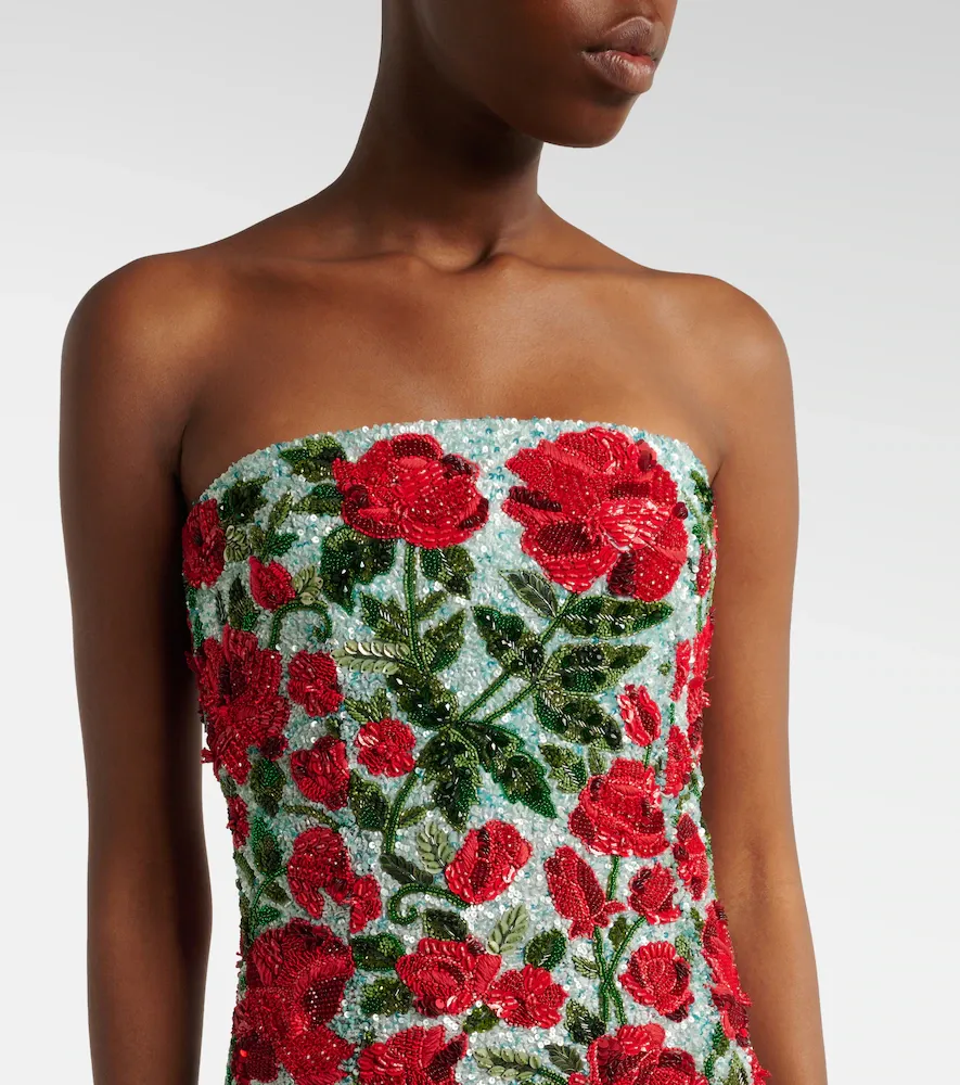 LA FUORI Là Fuori Crimson Rose embellished bustier gown | Thumbnail 4 LA FUORI Là Fuori Crimson Rose embellished bustier gown | Thumbnail 4