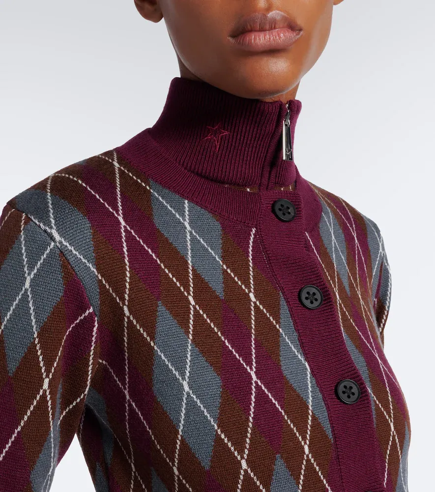 Perfect Moment Argyle wool cardigan | Thumbnail 2 Perfect Moment Argyle wool cardigan | Thumbnail 2