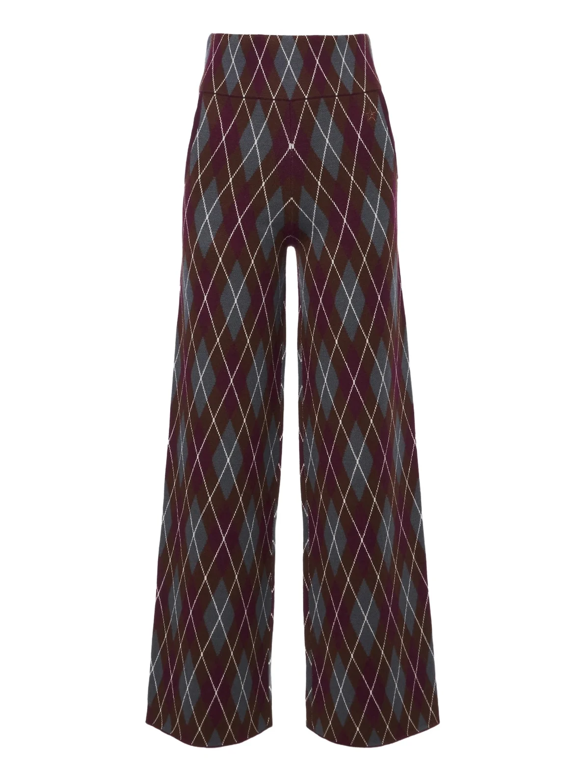 Argyle wool wide-leg pants