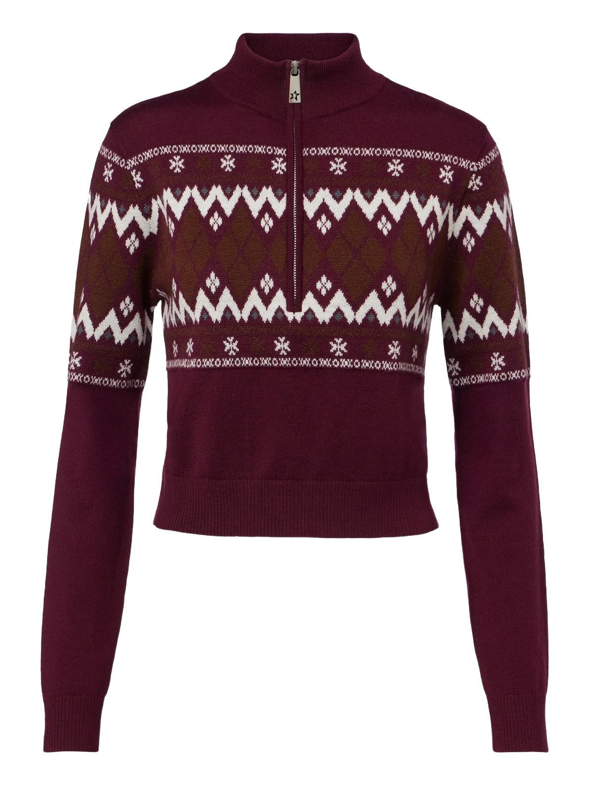 Fair Isle wool half-zip sweater