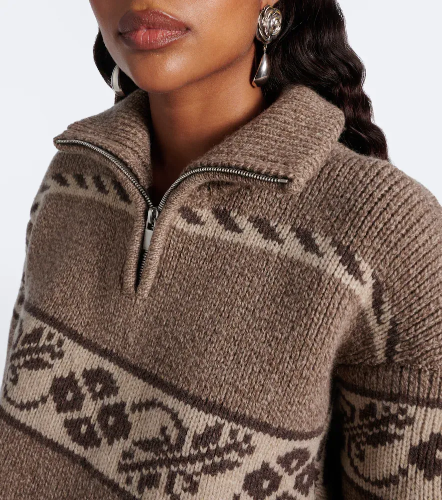 Magda Butrym Jacquard wool half-zip sweater | Thumbnail 2 Magda Butrym Jacquard wool half-zip sweater | Thumbnail 2