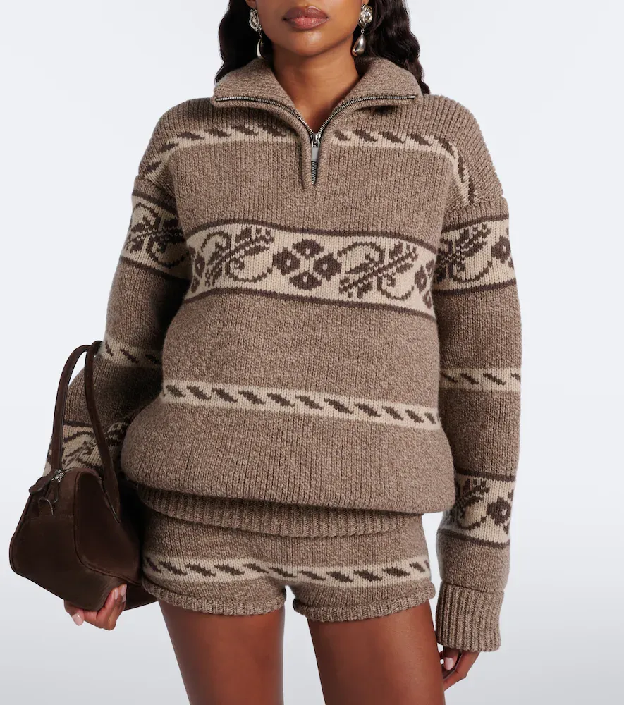 Magda Butrym Jacquard wool half-zip sweater | Thumbnail 3 Magda Butrym Jacquard wool half-zip sweater | Thumbnail 3