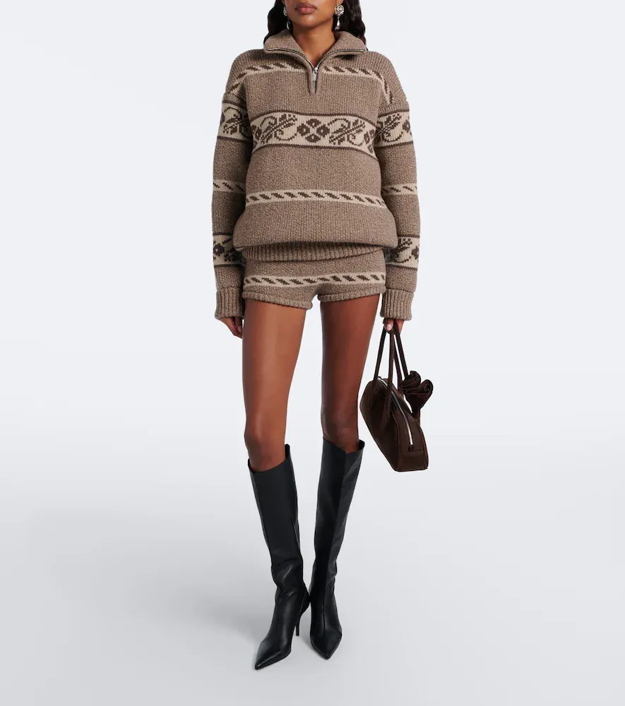 Magda Butrym Jacquard wool half-zip sweater | Thumbnail 4 Magda Butrym Jacquard wool half-zip sweater | Thumbnail 4