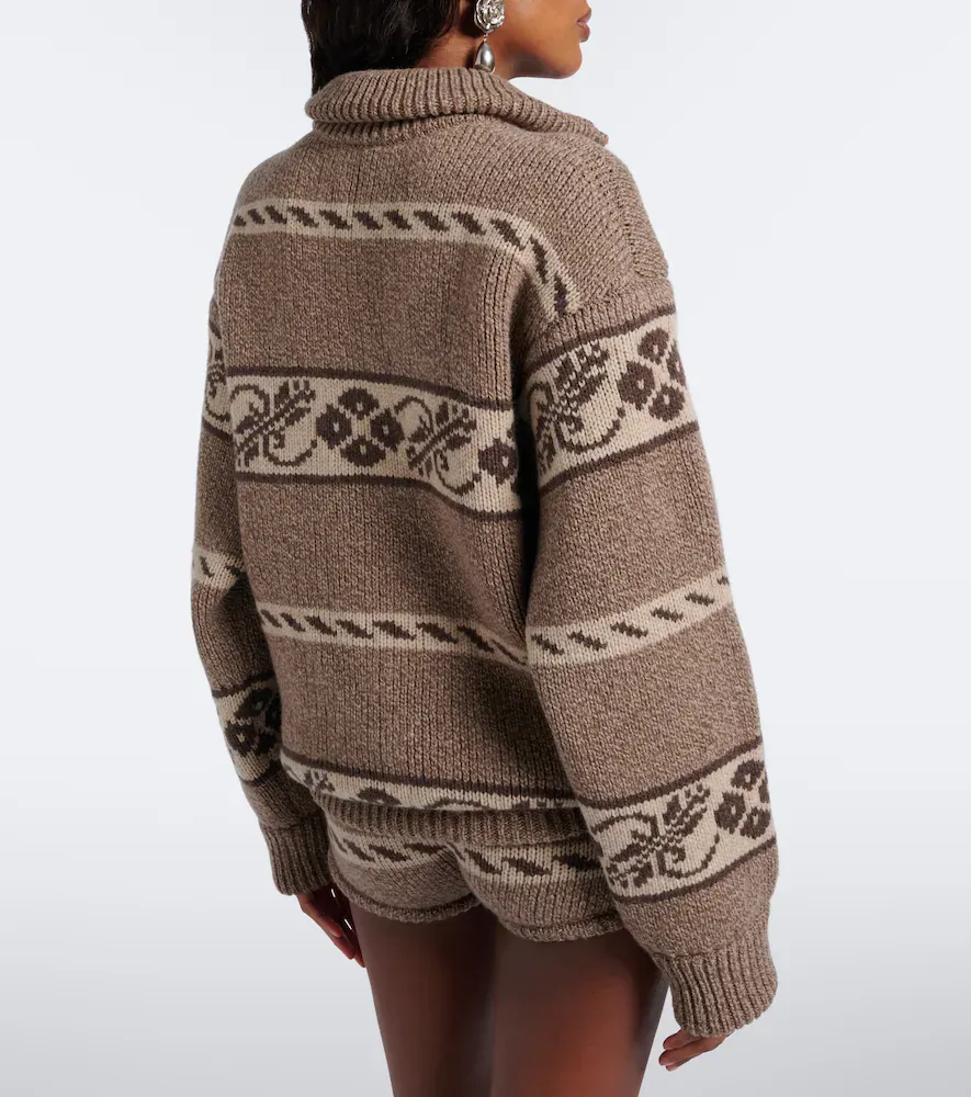 Magda Butrym Jacquard wool half-zip sweater | Thumbnail 5 Magda Butrym Jacquard wool half-zip sweater | Thumbnail 5