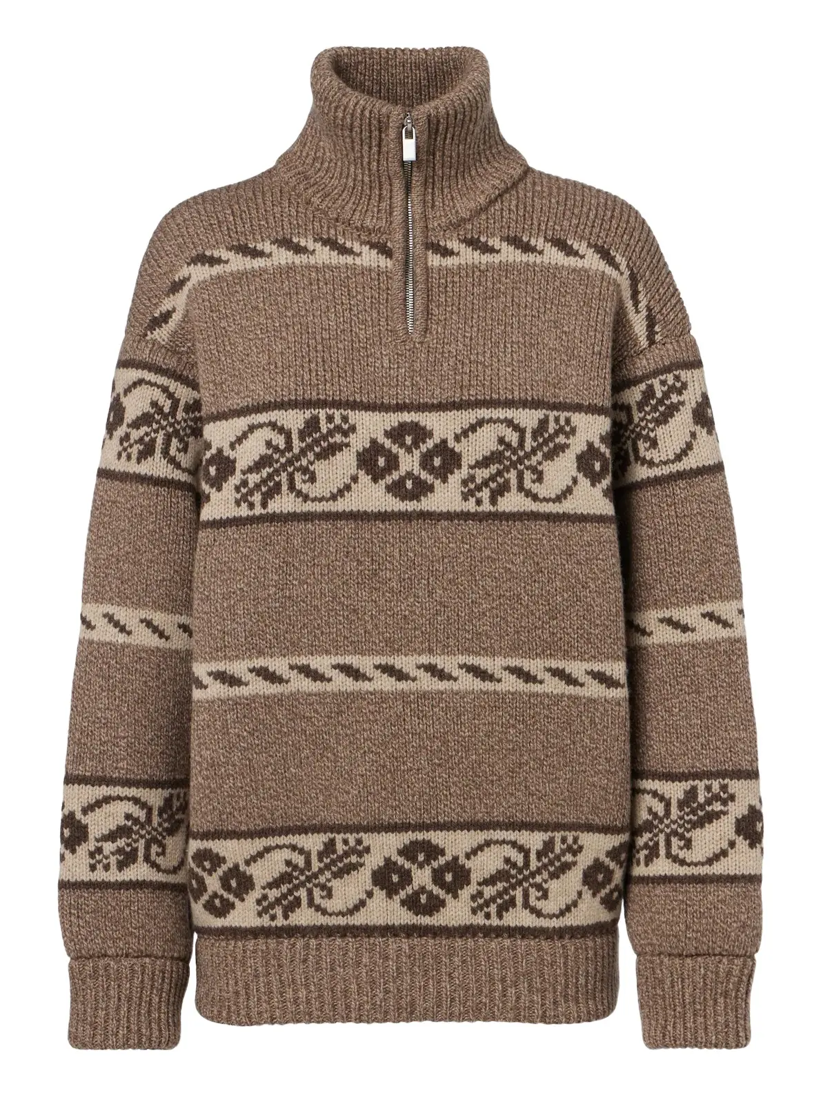 Jacquard wool half-zip sweater Jacquard wool half-zip sweater