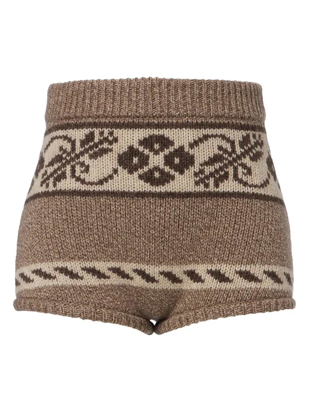 Knitted jacquard wool shorts Knitted jacquard wool shorts