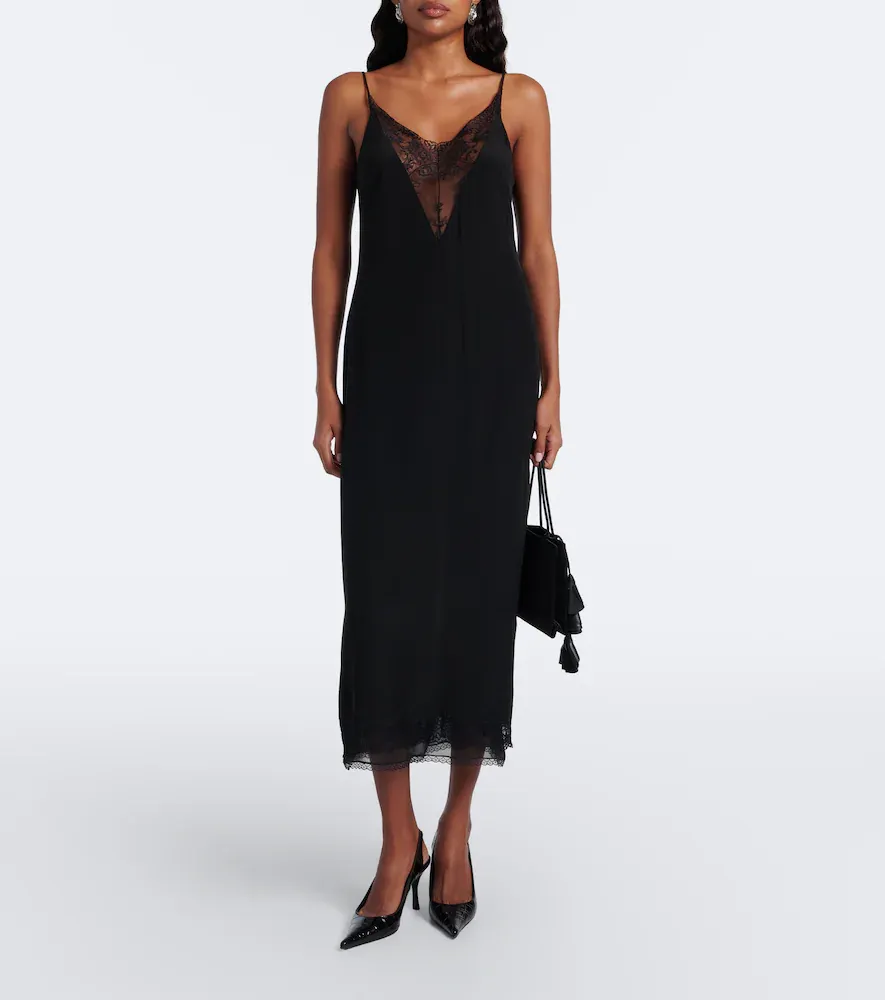 Magda Butrym Lace-trimmed silk velvet slip dress | Thumbnail 4 Magda Butrym Lace-trimmed silk velvet slip dress | Thumbnail 4