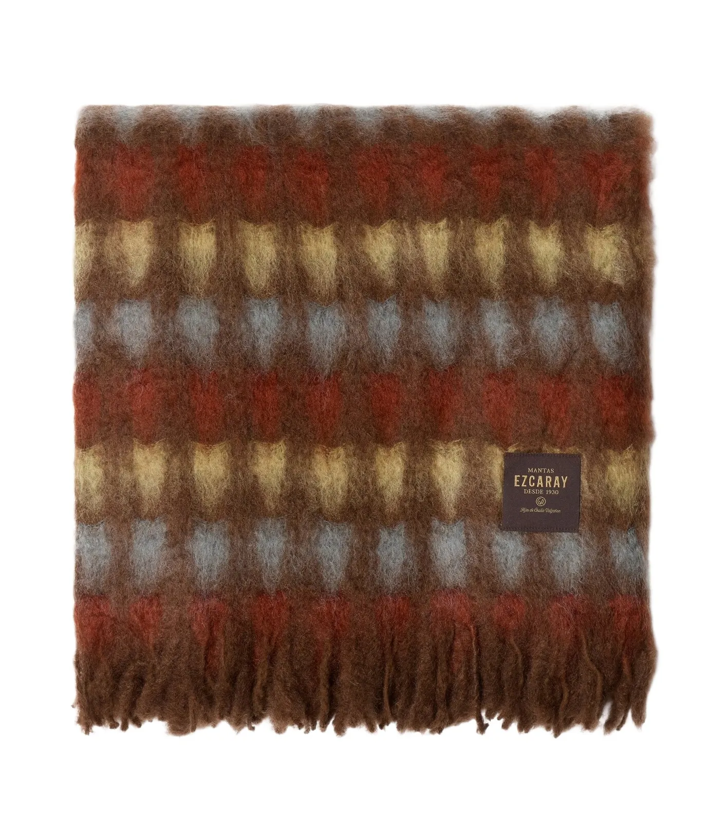 Mantas Ezcaray Mia fringed wool and mohair throw