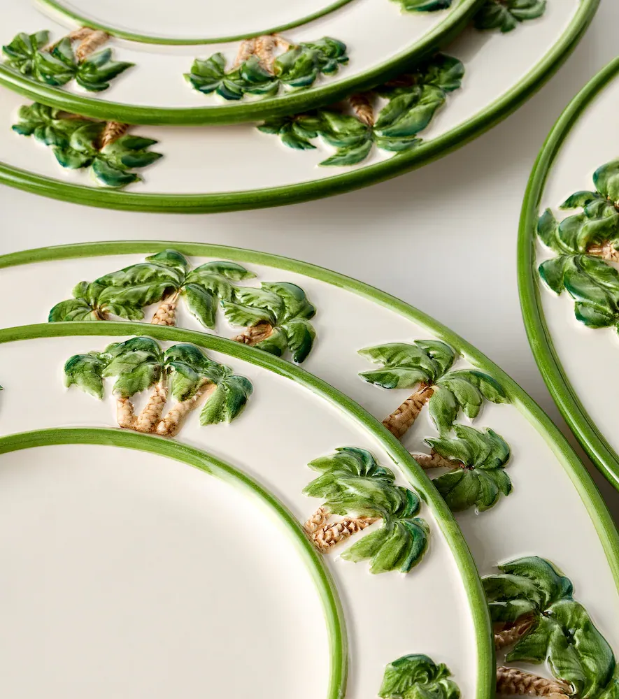 LES OTTOMANS Palms set of 4 ceramic dessert plates | Thumbnail 2 LES OTTOMANS Palms set of 4 ceramic dessert plates | Thumbnail 2