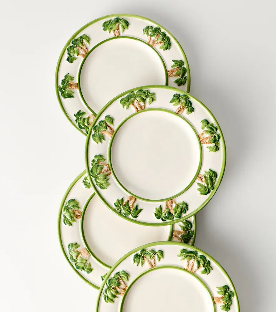 LES OTTOMANS Palms set of 4 ceramic dessert plates | Thumbnail 4 LES OTTOMANS Palms set of 4 ceramic dessert plates | Thumbnail 4