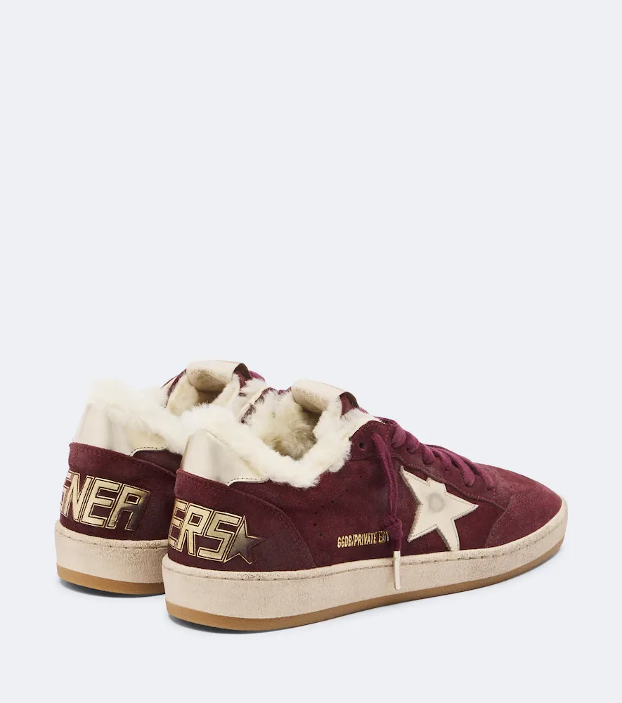 Golden Goose Ball Star shearling-lined suede sneakers | Thumbnail 2