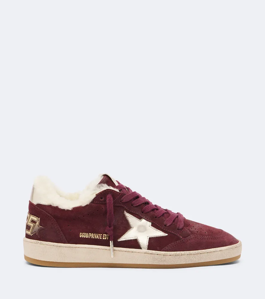 Golden Goose Ball Star shearling-lined suede sneakers | Thumbnail 4