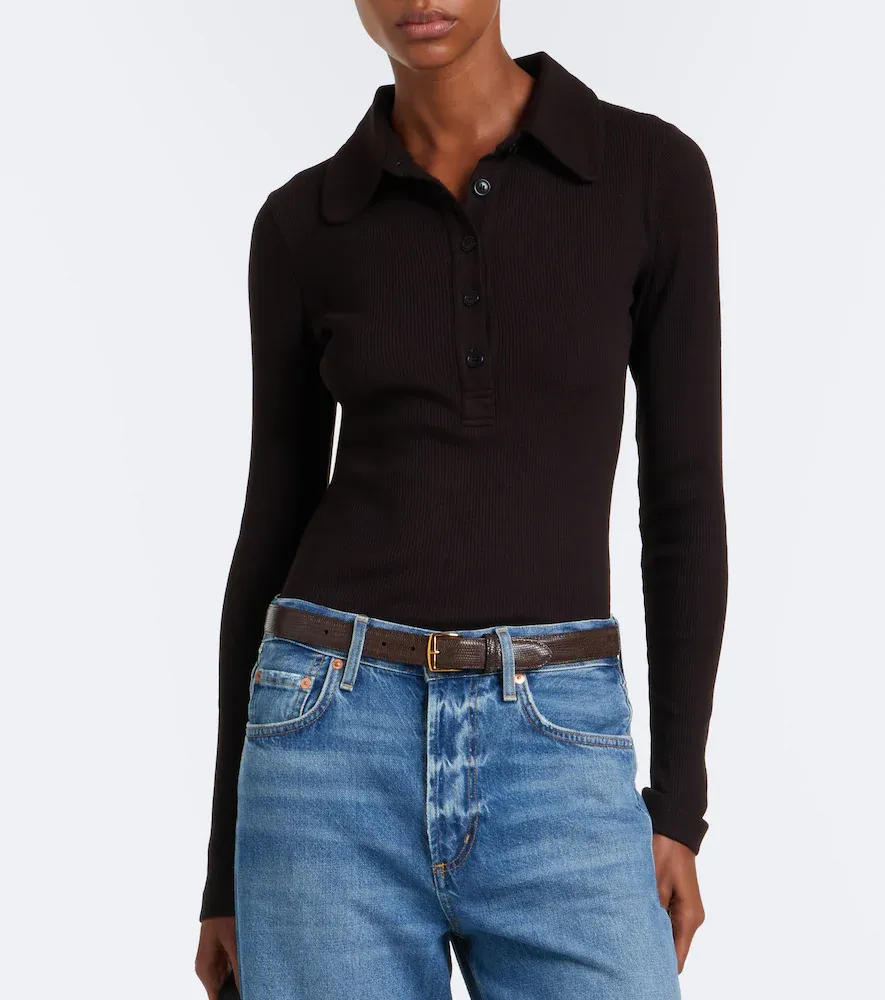 Citizens of Humanity Brea ribbed-knit polo shirt | Thumbnail 5