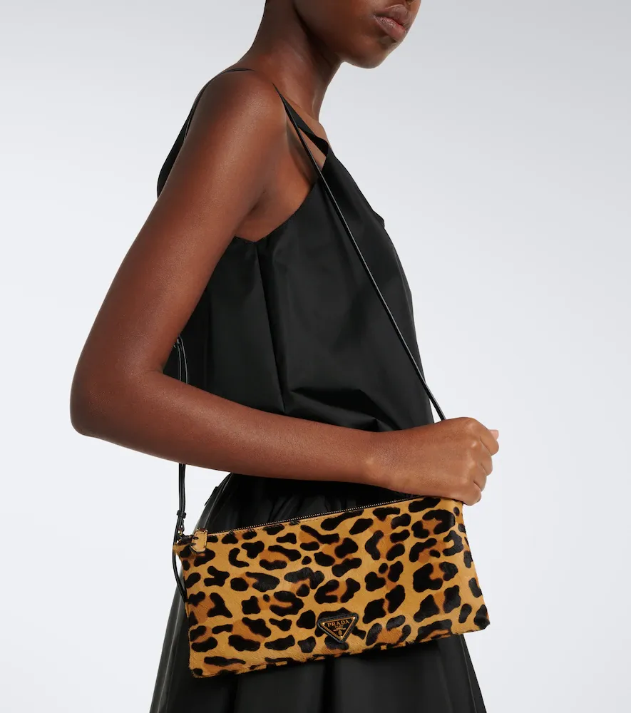 Prada Small leopard-print calf hair crossbody bag | Thumbnail 5