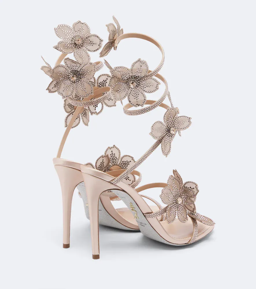 René Caovilla Peach floral-appliqué embellished sandals | Thumbnail 2 René Caovilla Peach floral-appliqué embellished sandals | Thumbnail 2