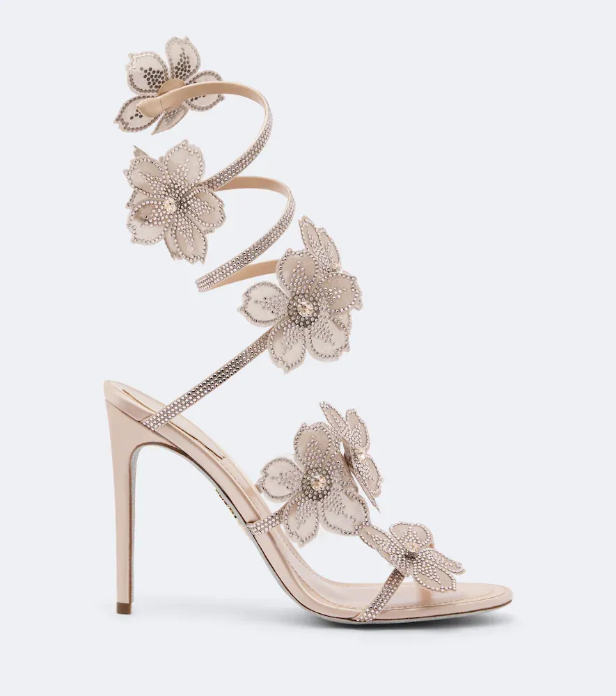 René Caovilla Peach floral-appliqué embellished sandals | Thumbnail 3 René Caovilla Peach floral-appliqué embellished sandals | Thumbnail 3
