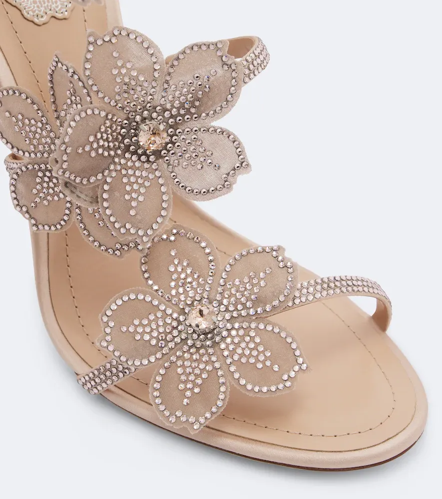 René Caovilla Peach floral-appliqué embellished sandals | Thumbnail 4 René Caovilla Peach floral-appliqué embellished sandals | Thumbnail 4