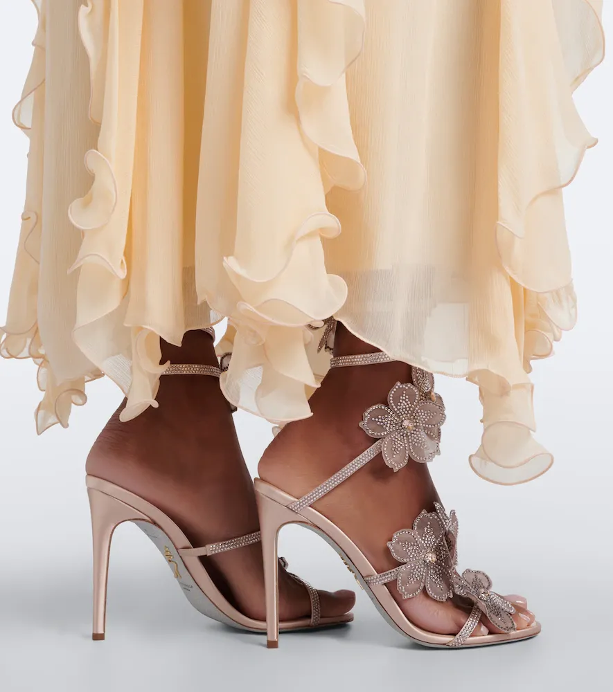 René Caovilla Peach floral-appliqué embellished sandals | Thumbnail 6 René Caovilla Peach floral-appliqué embellished sandals | Thumbnail 6