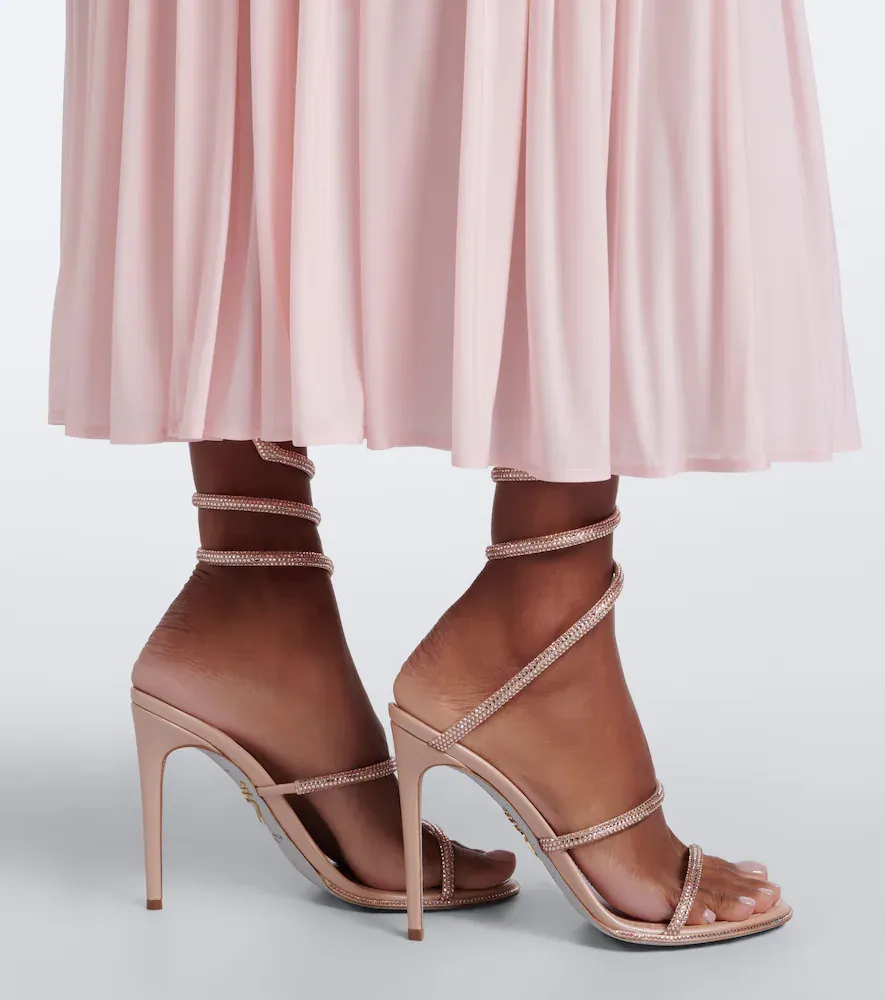 René Caovilla Cleo crystal-embellished satin sandals | Thumbnail 5 René Caovilla Cleo crystal-embellished satin sandals | Thumbnail 5