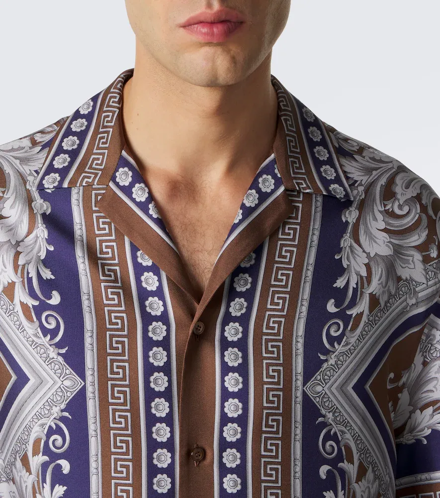 Versace Neoclassical Barocco silk twill bowling shirt | Thumbnail 3 Versace Neoclassical Barocco silk twill bowling shirt | Thumbnail 3