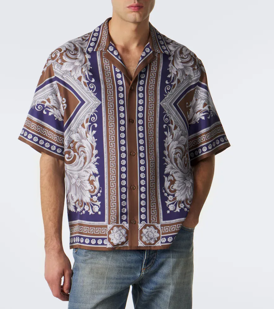 Versace Neoclassical Barocco silk twill bowling shirt | Thumbnail 4 Versace Neoclassical Barocco silk twill bowling shirt | Thumbnail 4
