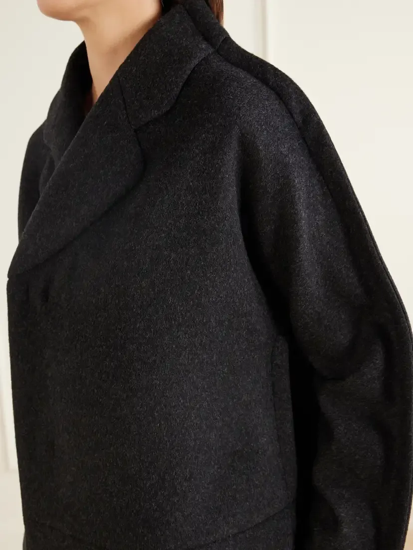 Comme des Garçons Comme des Garçons Paneled Wool And Cashmere-blend Flannel Coat | Thumbnail 4